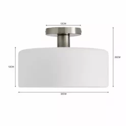Dunelm Amelie Opal Satin Nickel Glass Flush Ceiling Fitting -Cheap wall lights Store 30768664 alt07