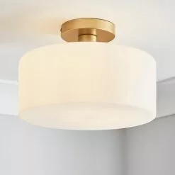 Dunelm Amelie Opal Gold Glass Flush Ceiling Fitting