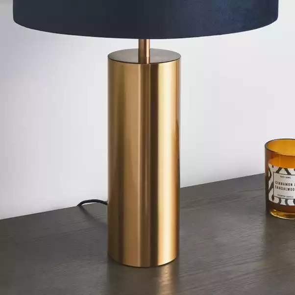 Dunelm Nesa Brushed Gold And Navy Touch Table Lamp 5 Dunelm Nesa Brushed Gold And Navy Touch Table Lamp - Image 3