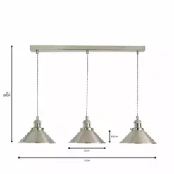 Dunelm Logan 3 Light Industrial Diner Ceiling Fitting -Cheap wall lights Store 30770062 alt07