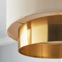 Dunelm Nesa Two Tier Brushed Gold Velvet Shade -Cheap wall lights Store 30770069 alt02