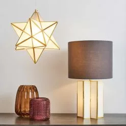 Dunelm Virgo Star Glass Table Lamp -Cheap wall lights Store 30770079 alt06