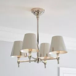 Dorma Bedford 4 Light Polished Nickel Ceiling Fitting