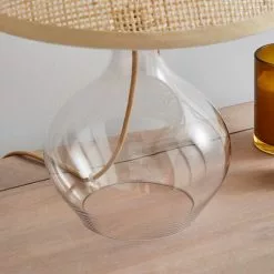 Dunelm Wescott Glass & Cane Table Lamp -Cheap wall lights Store 30771946 alt03