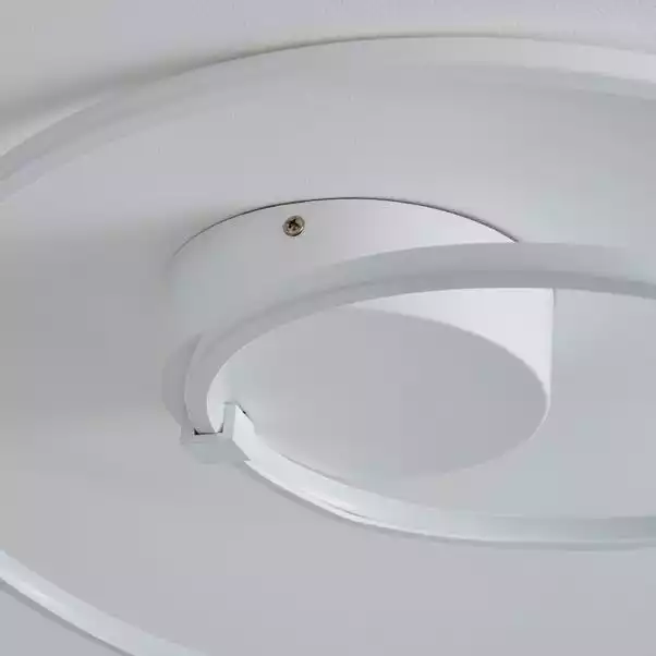 Dunelm Menton Integrated LED Swirl White Semi-Flush Ceiling Fitting 6 Dunelm Menton Integrated LED Swirl White Semi-Flush Ceiling Fitting - Image 4