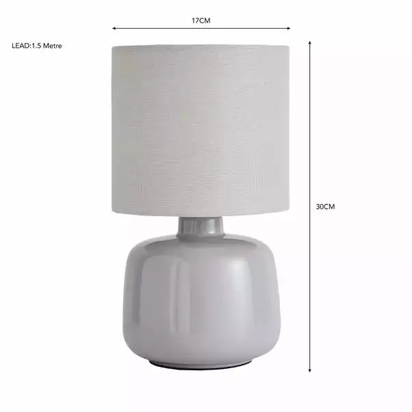 Dunelm Oslo Dove Grey Ceramic Table Lamp 6 Dunelm Oslo Dove Grey Ceramic Table Lamp - Image 4