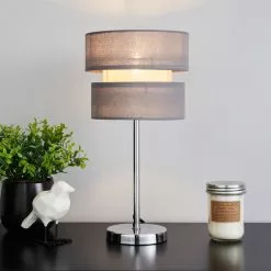 Dunelm Frea Grey Table Lamp