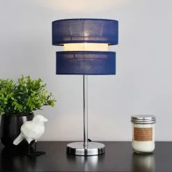 Dunelm Frea Navy Table Lamp