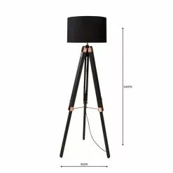 Dunelm Trio Tripod Black And Copper Floor Lamp -Cheap wall lights Store 30787667 alt04