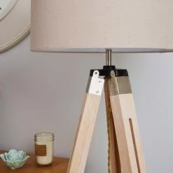 Dunelm Trio Tripod Light Wood Floor Lamp -Cheap wall lights Store 30787668 alt02