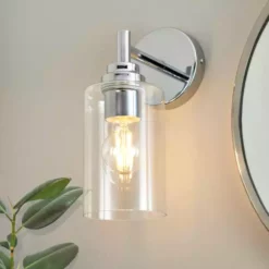 Dunelm Fryer Chrome Bathroom Wall Light