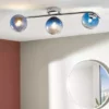 Dunelm Torbay Blue Bathroom 3 Light Semi Flush Ceiling Fitting
