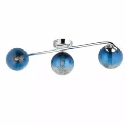 Dunelm Torbay Blue Bathroom 3 Light Semi Flush Ceiling Fitting -Cheap wall lights Store 30789863 alt05