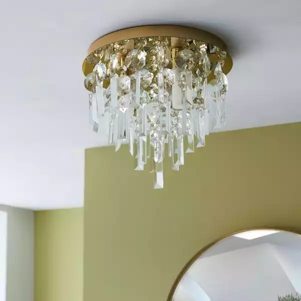 Dunelm Bel Air Satin Gold Bathroom 3 Light Flush Ceiling Fitting 4 Dunelm Bel Air Satin Gold Bathroom 3 Light Flush Ceiling Fitting - Image 2