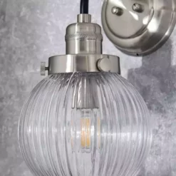 Dunelm Broden Ribbed Chrome Wall Light -Cheap wall lights Store 30789885 alt02