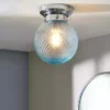 Dunelm Tropic Bathoom Faceted Sphere 1 Light Flush Ceiling Fitting -Cheap wall lights Store 30789913