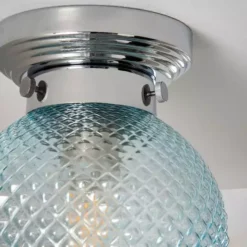 Dunelm Tropic Bathoom Faceted Sphere 1 Light Flush Ceiling Fitting -Cheap wall lights Store 30789913 alt03