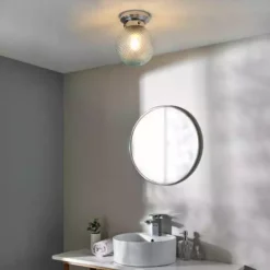 Dunelm Tropic Bathoom Faceted Sphere 1 Light Flush Ceiling Fitting -Cheap wall lights Store 30789913 alt04