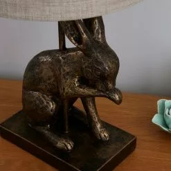 Dunelm Hare Licking Paw Table Lamp Ant Brs 9 Dunelm Hare Licking Paw Table Lamp Ant Brs -Cheap wall lights Store 30792140 alt02