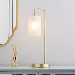 Dunelm Palazzo Frosted Glass Table Lamp Gold