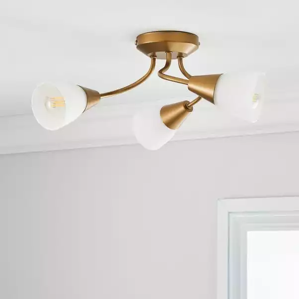 Dunelm Ordway Frosted 3 Light Ceiling Fitting 4 Dunelm Ordway Frosted 3 Light Ceiling Fitting - Image 2