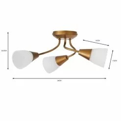 Dunelm Ordway Frosted 3 Light Ceiling Fitting 13 Dunelm Ordway Frosted 3 Light Ceiling Fitting -Cheap wall lights Store 30798582 alt05