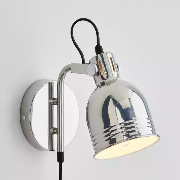 Dunelm Issac Chrome Effect Plug In Wall Light 3 Dunelm Issac Chrome Effect Plug In Wall Light