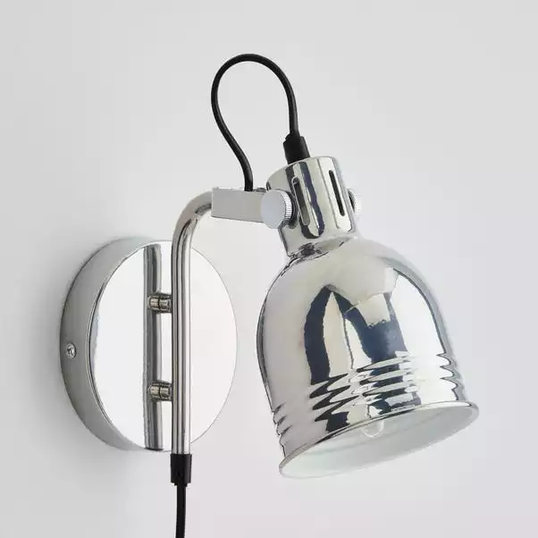 Dunelm Issac Chrome Effect Plug In Wall Light 4 Dunelm Issac Chrome Effect Plug In Wall Light - Image 2
