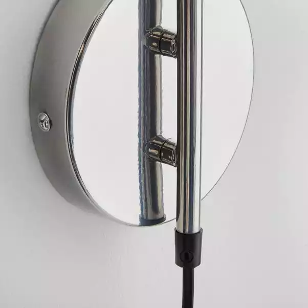 Dunelm Issac Chrome Effect Plug In Wall Light 6 Dunelm Issac Chrome Effect Plug In Wall Light - Image 4