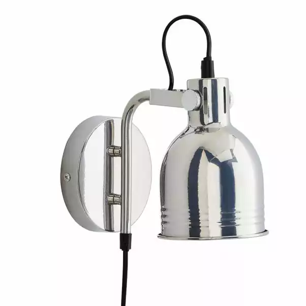 Dunelm Issac Chrome Effect Plug In Wall Light 7 Dunelm Issac Chrome Effect Plug In Wall Light - Image 5