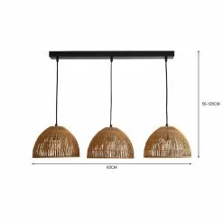 Dunelm Artisan Avery Natural 3 Light Diner Ceiling Fitting -Cheap wall lights Store 30798643 alt05