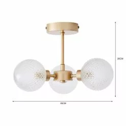 Dunelm Elodie 3 Light Semi Flush Ceiling Fitting -Cheap wall lights Store 30798647 alt05