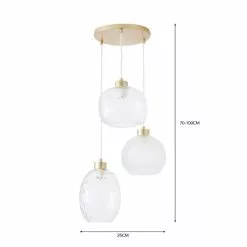 Dunelm Elodie Clear 3 Light Cluster Ceiling Fitting -Cheap wall lights Store 30798658 alt05