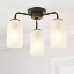 Dunelm Palazzo Semi Flush 3 Frosted Light Fitting