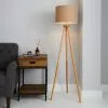 Dunelm Jandia Wooden Tripod Natural Floor Lamp