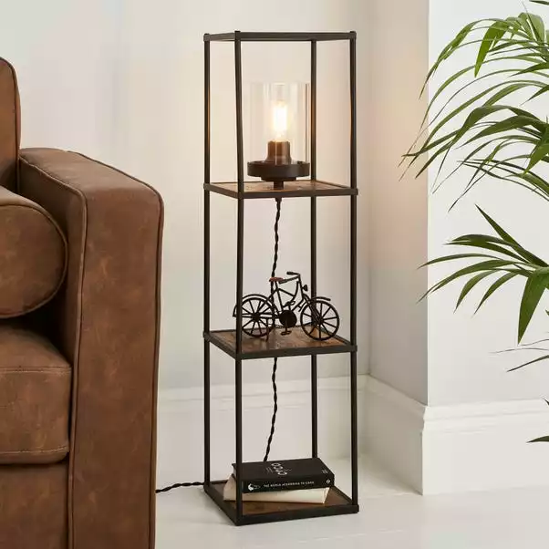 Dunelm Fulton Midi Shelved Floor Lamp Rustic Pine And Black 3 Dunelm Fulton Midi Shelved Floor Lamp Rustic Pine And Black