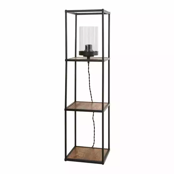 Dunelm Fulton Midi Shelved Floor Lamp Rustic Pine And Black 6 Dunelm Fulton Midi Shelved Floor Lamp Rustic Pine And Black - Image 4