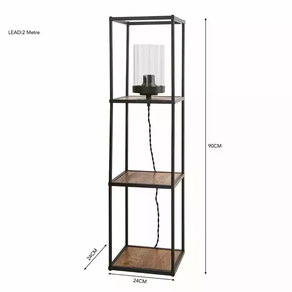 Dunelm Fulton Midi Shelved Floor Lamp Rustic Pine And Black 7 Dunelm Fulton Midi Shelved Floor Lamp Rustic Pine And Black - Image 5
