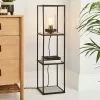 Dunelm Aiko Midi Shelved Floor Lamp Black And Faux Marble