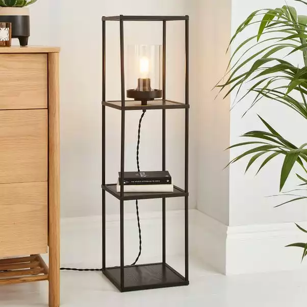 Dunelm Cole Midi Shelved Floor Lamp Black 3 Dunelm Cole Midi Shelved Floor Lamp Black