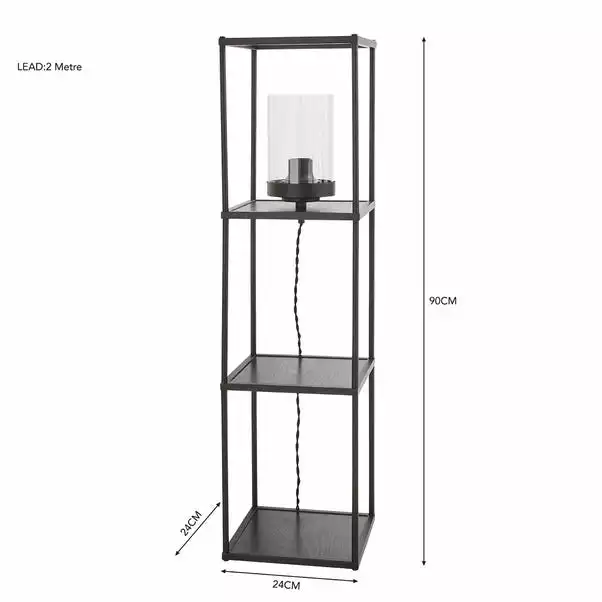 Dunelm Cole Midi Shelved Floor Lamp Black 8 Dunelm Cole Midi Shelved Floor Lamp Black - Image 6