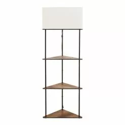 Dunelm Fulton Corner Shelved Floor Lamp Rustic Pine -Cheap wall lights Store 30802424 alt04