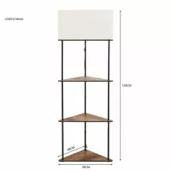 Dunelm Fulton Corner Shelved Floor Lamp Rustic Pine -Cheap wall lights Store 30802424 alt05