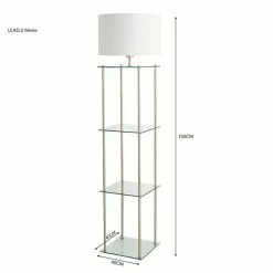 Dunelm Wendell Glass Shelved Floor Lamp -Cheap wall lights Store 30802429 alt05