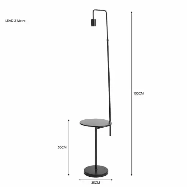 Dunelm Aubrey Exposed Bulb Floor Lamp With Table Black 8 Dunelm Aubrey Exposed Bulb Floor Lamp With Table Black - Image 6