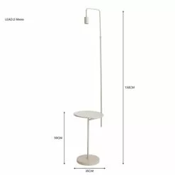 Dunelm Aubrey Exposed Bulb Floor Lamp With Table Grey -Cheap wall lights Store 30802435 alt05