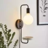 Dunelm Aubrey Exposed Bulb Shelf Wall Light Black And Faux Marble -Cheap wall lights Store 30802437