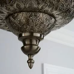 Dunelm Lucena Fretwork Silver Easy Fit Pendant -Cheap wall lights Store 30808816 alt02