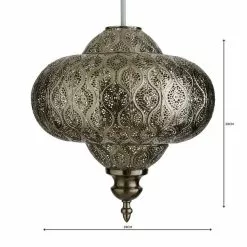 Dunelm Lucena Fretwork Silver Easy Fit Pendant -Cheap wall lights Store 30808816 alt04
