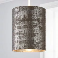 Dunelm Romano 18cm Cylinder Silver Lamp Shade